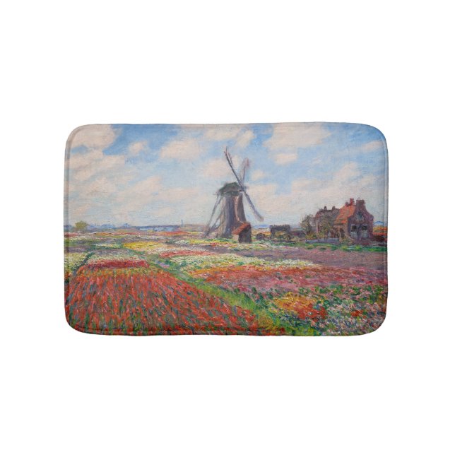 Alfombrilla De Baño Claude Monet - Campo de tulipanes en Holanda (Anverso)