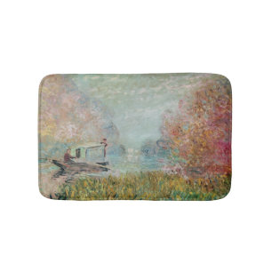 Alfombrilla De Baño Claude Monet el el estudio del barco en el Sena,