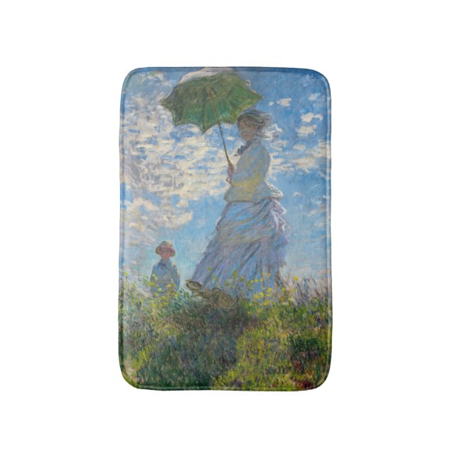 Alfombrilla De Baño Claude Monet - El paseo, mujer con sombrilla (Frente vertical)