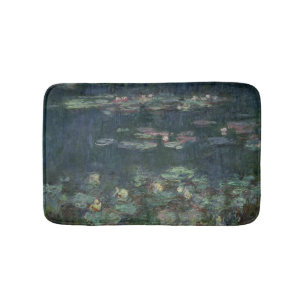 Alfombrilla De Baño Claude Monet el   Waterlilies: Reflexiones verdes