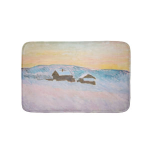 Alfombrilla De Baño Claude Monet - Paisaje noruego, casas azules