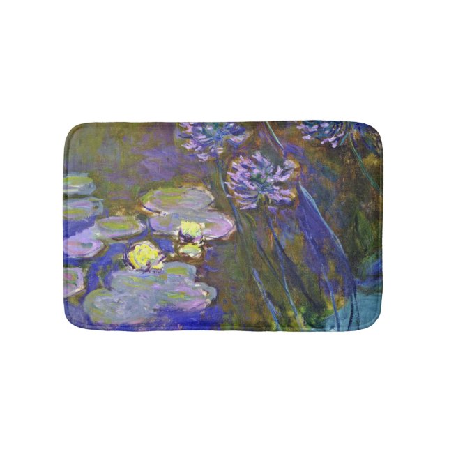 Alfombrilla De Baño Claude Monet Water Lilies Agapanthus (Anverso)
