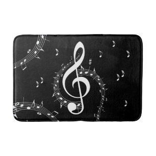 Alfombrilla De Baño Climactic G Clef Music Black