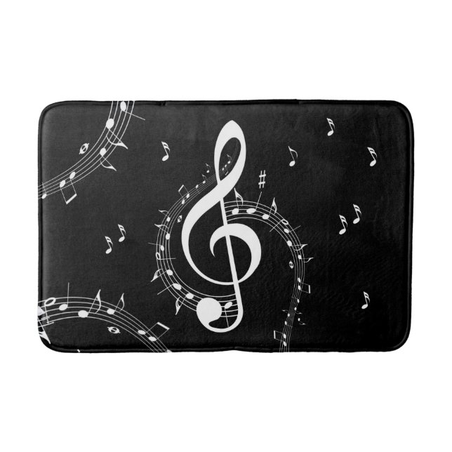 Alfombrilla De Baño Climactic G Clef Music Black (Anverso)