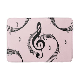 Alfombrilla De Baño Climactic G Clef Music Pink