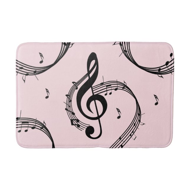 Alfombrilla De Baño Climactic G Clef Music Pink (Anverso)