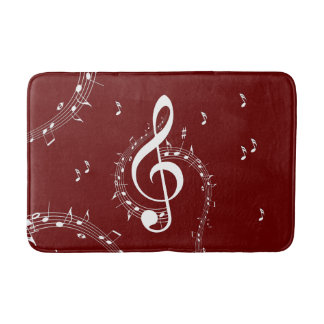 Alfombrilla De Baño Climactic G Clef Music Red