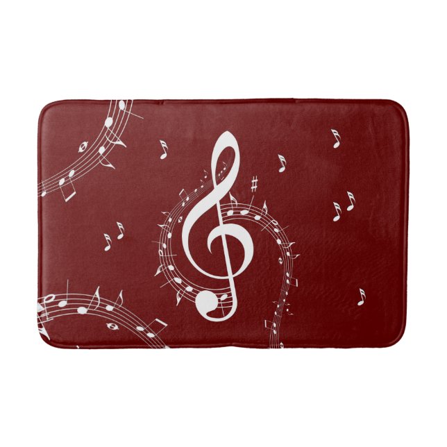 Alfombrilla De Baño Climactic G Clef Music Red (Anverso)