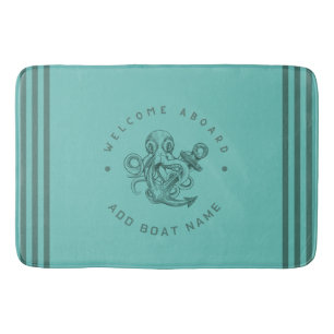 Alfombrilla De Baño Club náutico de la Marina Azul Anchor Náutico retr