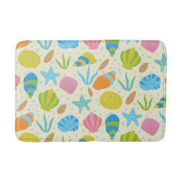 Alfombrilla De Baño Coastal Colorful Seasheles estelares y ostras