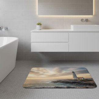 Alfombrilla De Baño Coastal Serenity Lighthouse Bath Mat