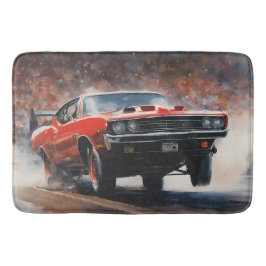 Alfombrilla De Baño Coche de músculo rojo vintage