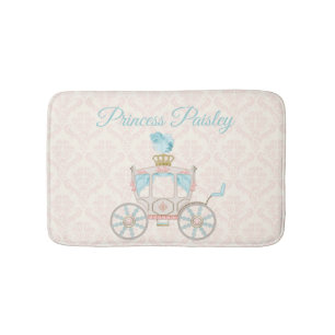 Alfombrilla De Baño Coche de Princesa de Cuento de Hadas Beige Rosa Aq