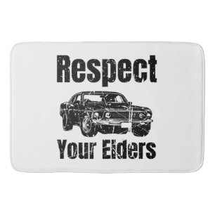 Alfombrilla De Baño Coche divertido - Vintage Respeta a tus mayores Cl