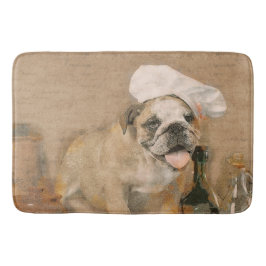 Alfombrilla De Baño Cocina inglesa del cocinero del bulldog o