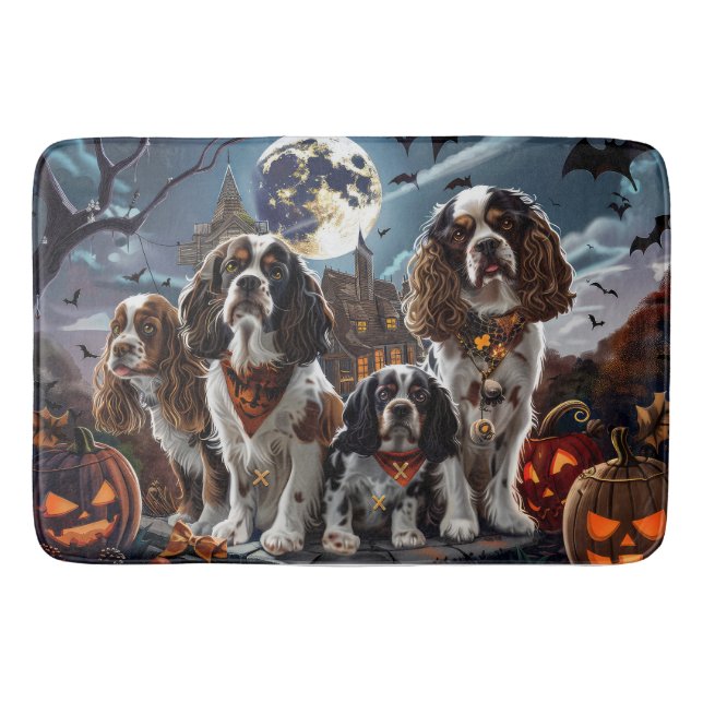 Alfombrilla De Baño Cocker Spaniel Halloween Espeluznante (Anverso)