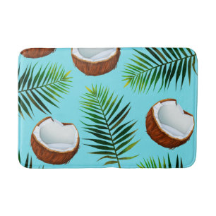 Alfombrilla De Baño Cocos tropicales y hojas de palma