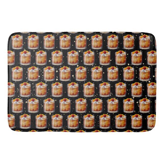 Alfombrilla De Baño Cóctel de moda antiguo (Anverso)