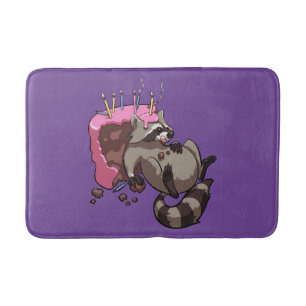 Alfombrilla De Baño Codicioso mapache lleno de Personalizado de pastel