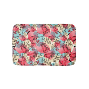 Alfombrilla De Baño Cold Warm Watercolor Floral Geométrico