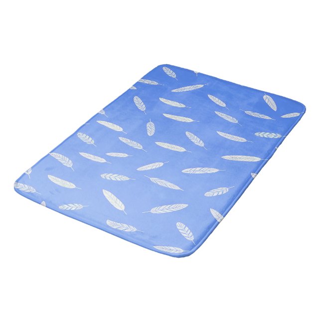 Alfombrilla De Baño Colección Boho de Lujo Plumas Modernas (Angular)