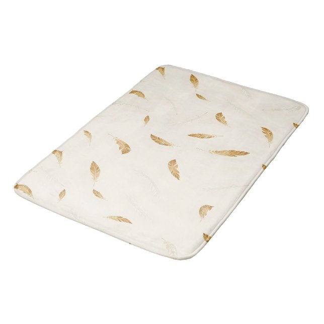 Alfombrilla De Baño Colección Boho Moderna de Lujo Plumas (Angular)