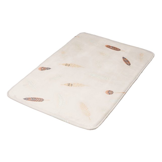 Alfombrilla De Baño Colección Boho Popular de Lujo Plumas (Angular)