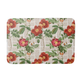 Alfombrilla De Baño Colección de Ilustraciones de patrimonio de Rosas 