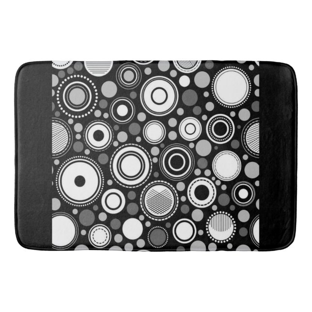 Alfombrilla De Baño Colección de la familia Burton Blanco gris negro (Anverso)