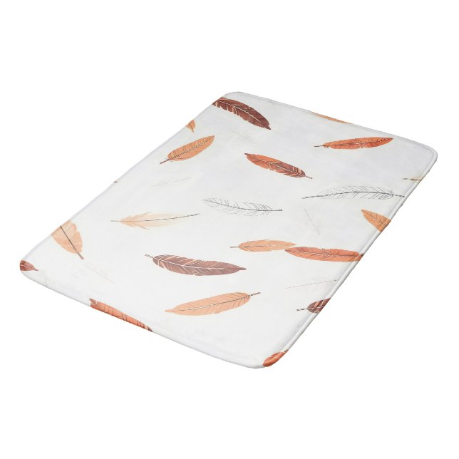 Alfombrilla De Baño Colección de Lujo Plumas Boho Popular (Angular)