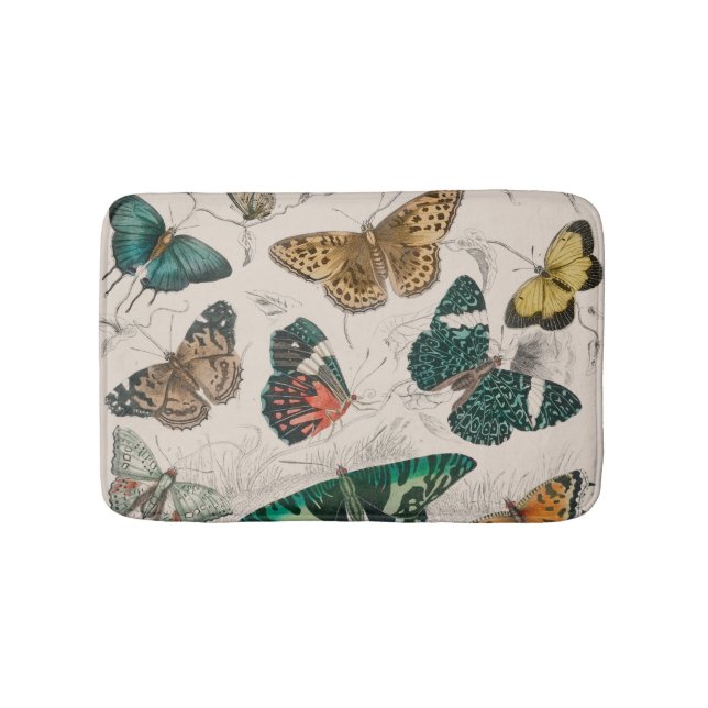 Alfombrilla De Baño Colección de mariposa Mariposas antiguas (Anverso)