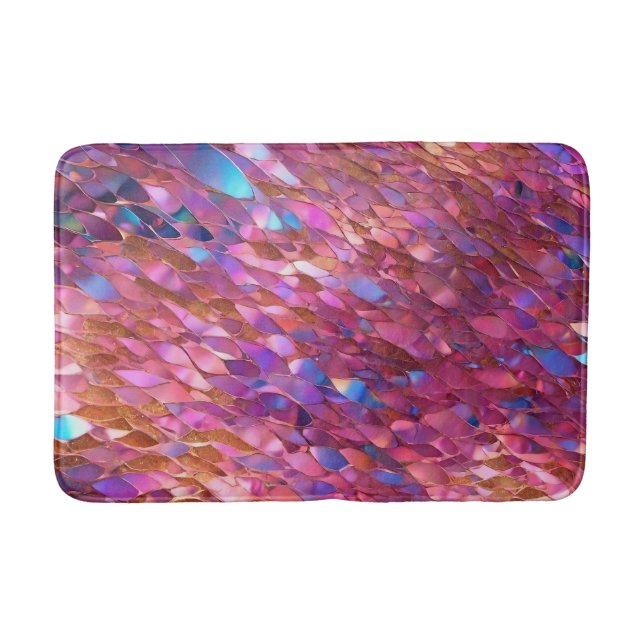 Alfombrilla De Baño Colección holográfica de opal popular purpurina (Anverso)