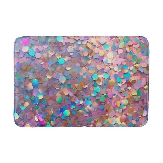 Alfombrilla De Baño Colección holográfica moderna de Opal purpurina (Anverso)