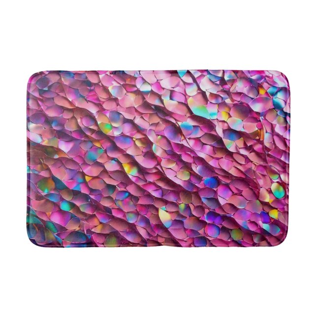 Alfombrilla De Baño Colección popular holográfica opal purpurina (Anverso)