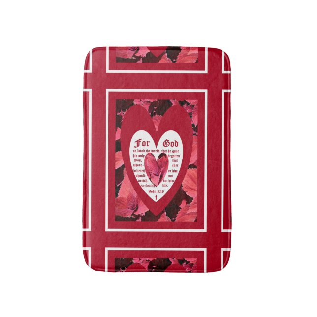 Alfombrilla De Baño Coleus Close-up with John 3:16 (Frente vertical)