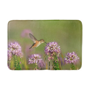 Alfombrilla De Baño Colibrí y Wildflowers