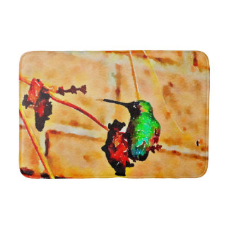 Alfombrilla De Baño Colibrus rojas