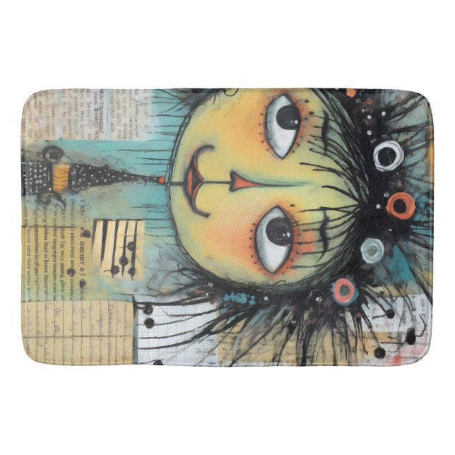 Alfombrilla De Baño Collage Art Chica Lady 1 (Anverso)