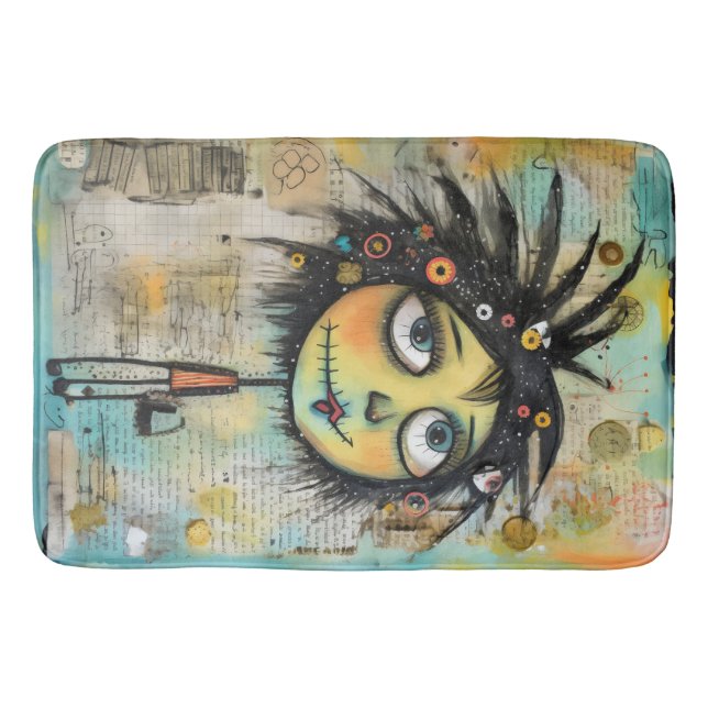 Alfombrilla De Baño Collage Art Chica Lady 6 (Anverso)