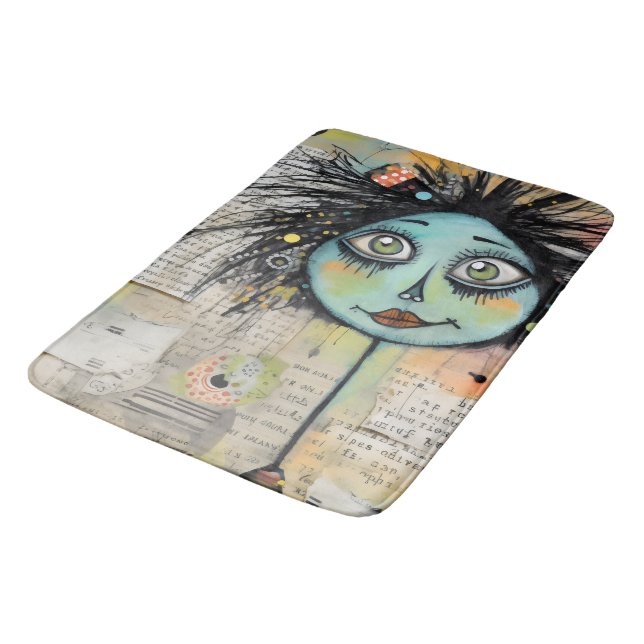 Alfombrilla De Baño Collage Art Chica Señora 2 (Angular)