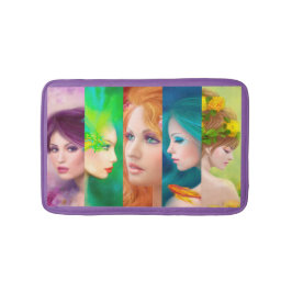 Alfombrilla De Baño Collage facial de Mujer Hermosa