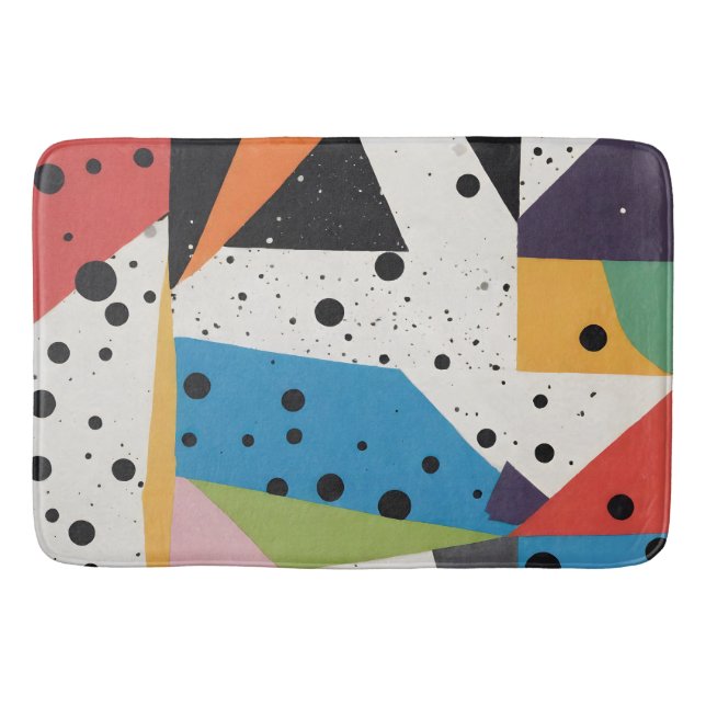 Alfombrilla De Baño Collage Paper Black Dots (Anverso)
