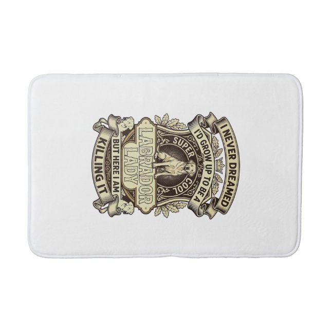 Alfombrilla De Baño Collar de perro Labrador Lady Crown Shield_1 (Anverso)