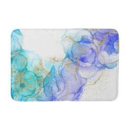 Alfombrilla De Baño Color de agua azul turquesa con tinta de alcohol y
