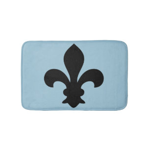 Alfombrilla De Baño Color de encargo azul del negro francés del