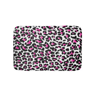 Alfombrilla De Baño Color de fondo PixDezines rosa leopardo/DIY