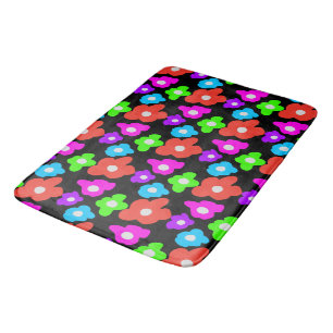 Alfombrilla De Baño Color del orgullo negro retro Color del arcoiris P