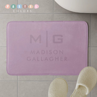 Alfombrilla De Baño Color Púrpura Lavanda Pastel Luz Suave Sólida