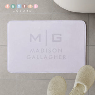 Alfombrilla De Baño Color Púrpura Lavanda Pastel Suave y Luminoso Sóli