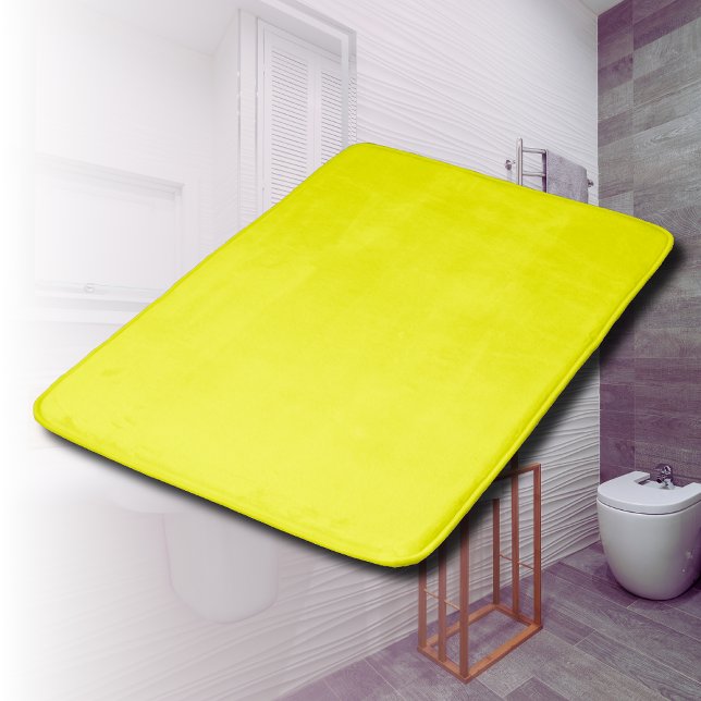 Alfombrilla De Baño Color sólido neón amarillo | Clásica (Subido por el creador)